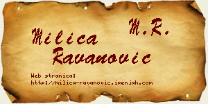 Milica Ravanović vizit kartica